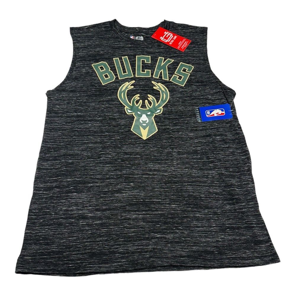 NWT Men's Ultra Game NBA Milwaukee Bucks Jersey Sleeveless Muscle T-Shirt Sz XL